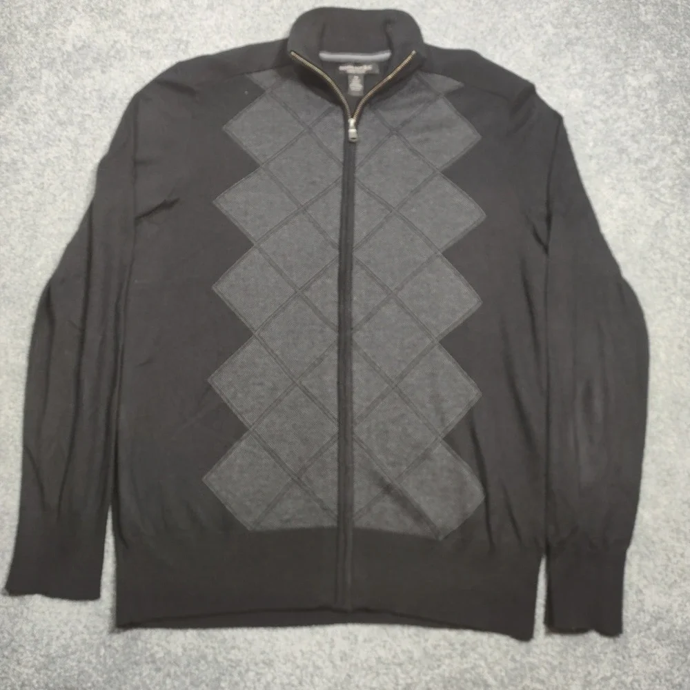 Banana Republic Sweater Mens M Full Zip Luxury Blend Silk Cotton Cashmere Soft
